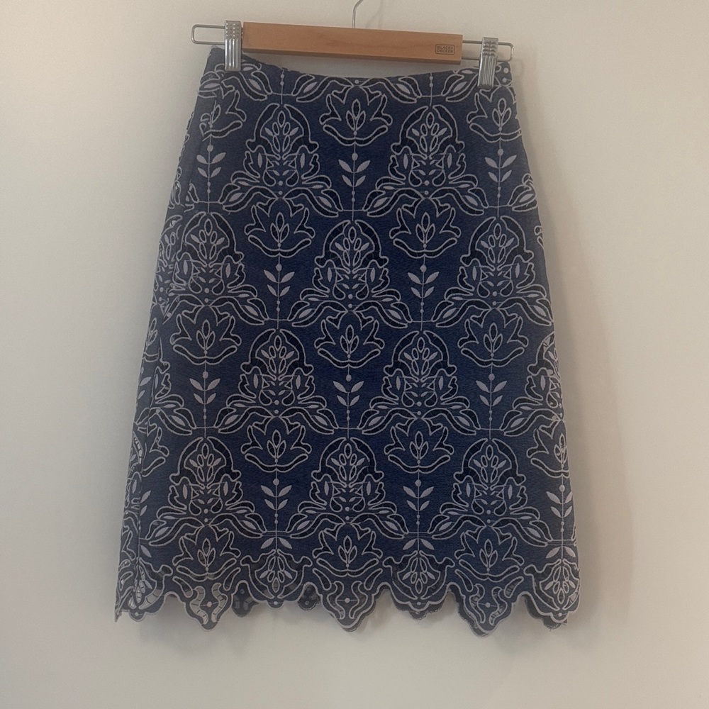 Elegant Navy Blue Lace Skirt
